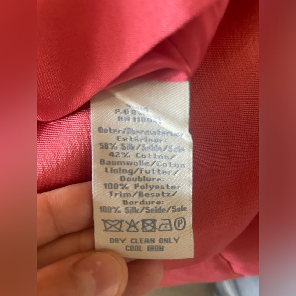 Boden Silk Blend Floral Rosette Sheath Dress Coral Pink - Picture 5 of 6